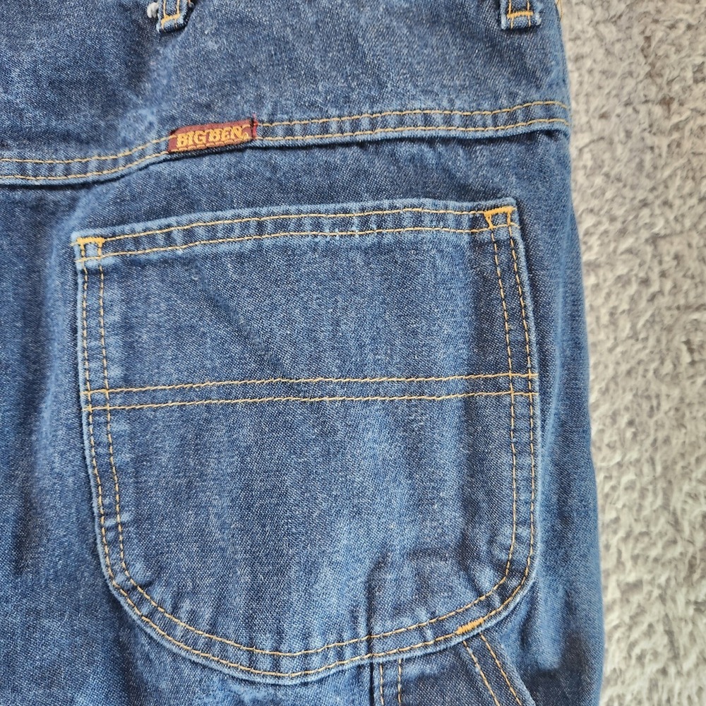Big Ben Jeans Mens 40 X 30 Blue Denim 100% Cotton Straight Leg High Rise Zip Fly - Picture 11 of 14